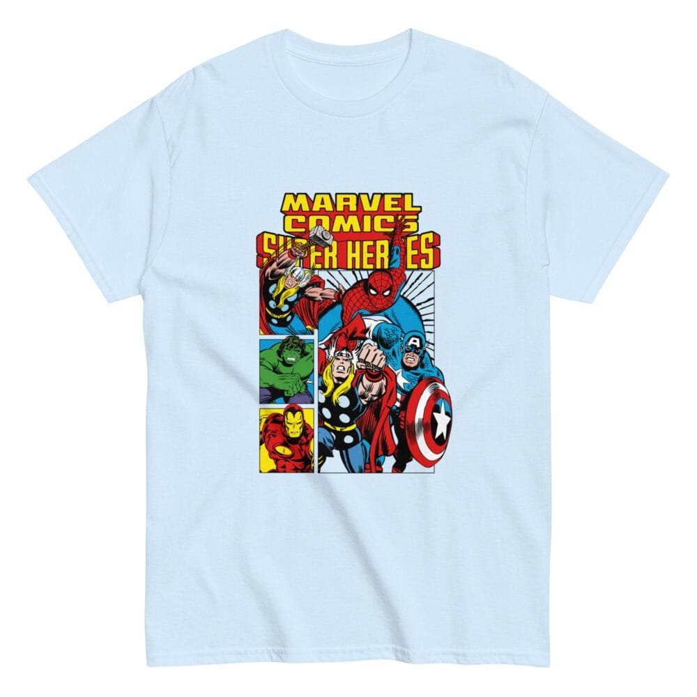 men's cotton t-shirt marvel comic super heros round neck tee